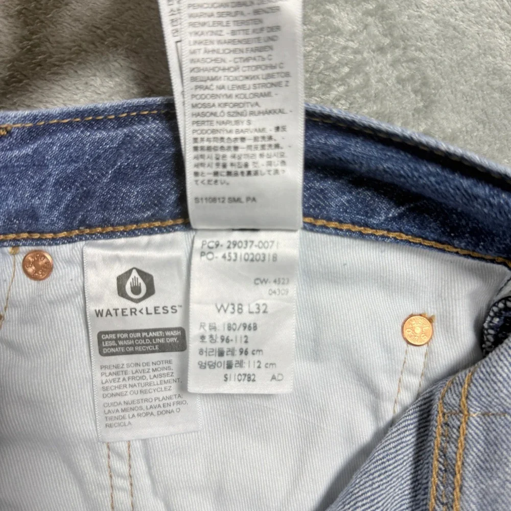 Levis Mens 38x32 568 Stay Loose Jeans Blue Denim Premium Lightweight